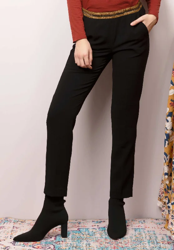 Pants Pirouette Poly 02-Black Comfortable Maternity Pants