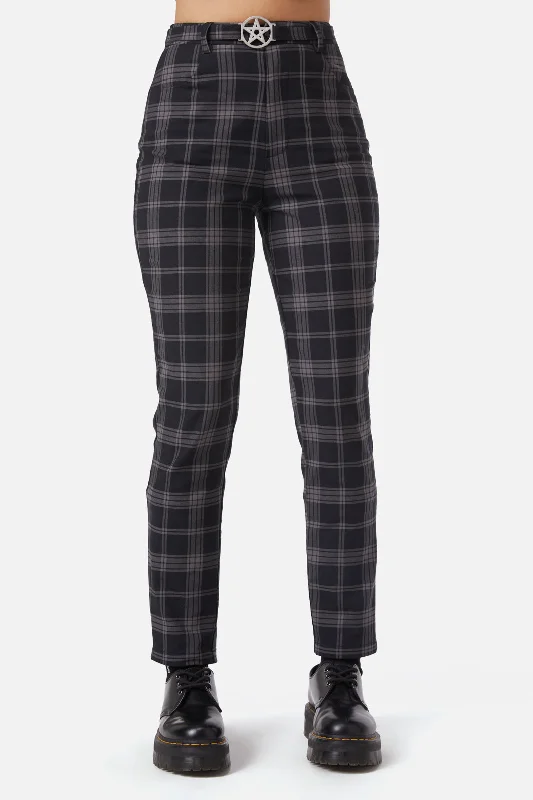 Victoria Tartan Fitted Pants Elegant Trouser Pants