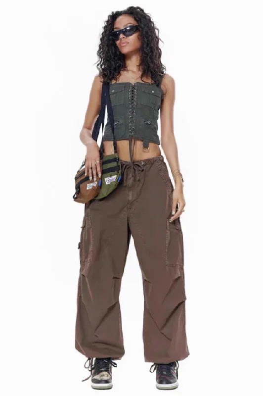 Vintage Parachute Cargo Pants Classic Cropped Pants