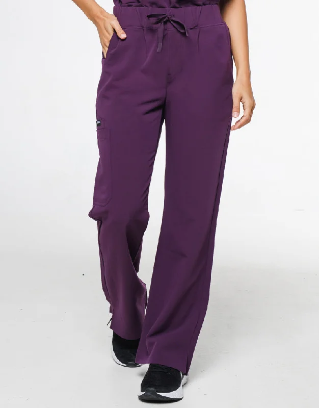 Signature Cargo Pants - Eggplant Trendy Wide-Legged Trousers