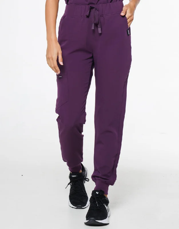 Signature Jogger Pants -  Eggplant Casual Wide Pants