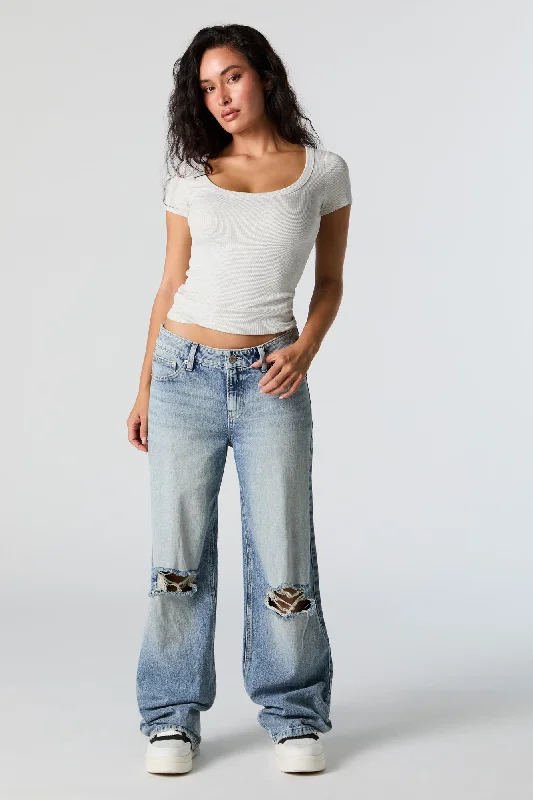 Low Rise Distressed Skater Jean Trendy Low-Rise Slim Jeans