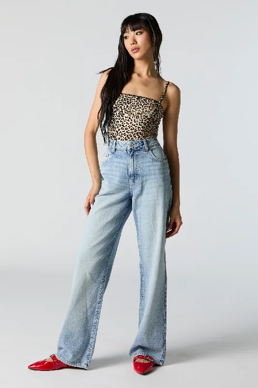 High Rise Wide Leg Jean Stylish Cargo Style Jeans