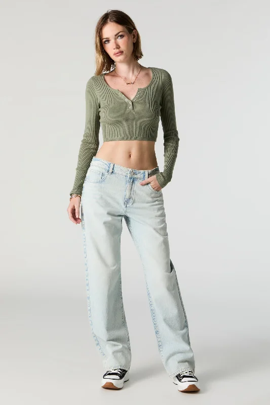 Light Washed Slouchy Straight Jean Comfortable Faded High-Rise Jeans