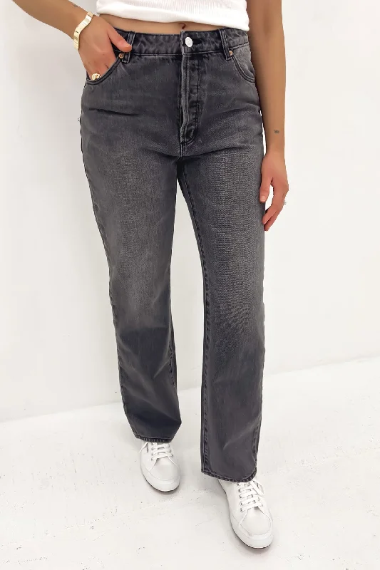 90s Relaxed Jean Worn Black Cozy Relaxed Fit Denim Jeans