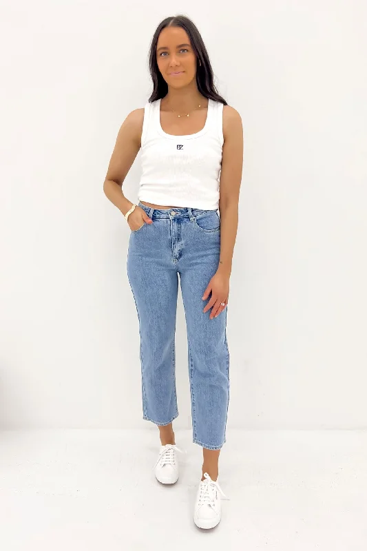 A Venice Straight Jean Ema Comfortable Drawstring Waist Jeans