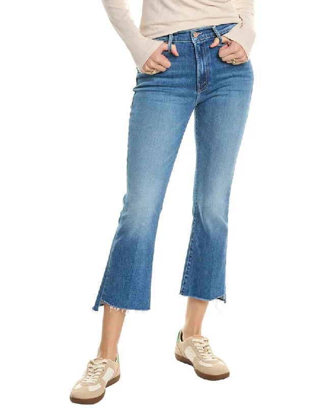 Mother The Insider Step Fray Different Strokes Crop Jean Elegant High-Waisted Flared Jeans