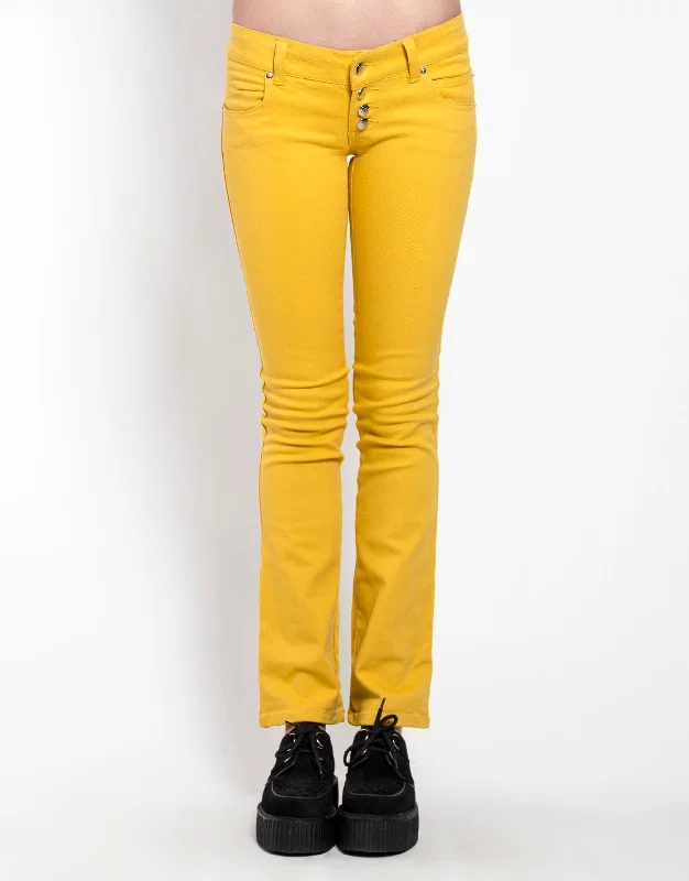 BUTTON FLY JEAN Fashionable Raw Hemmed Jeans