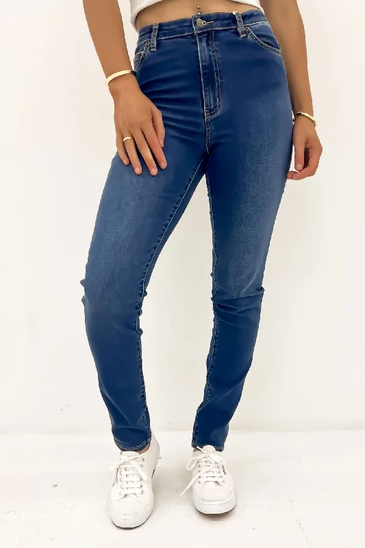 Classic High Slim Jean True Indigo Comfortable Ankle Jeans