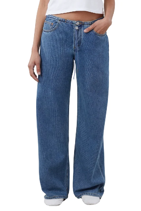 Cool Jean Trendy Pleated Waist Jeans