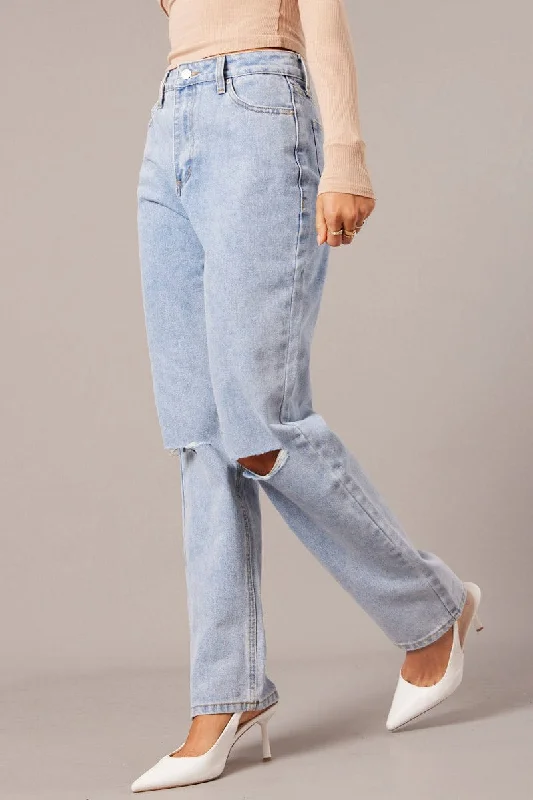 Denim Boyfriend Jean High Rise Trendy Classic Fit Jeans