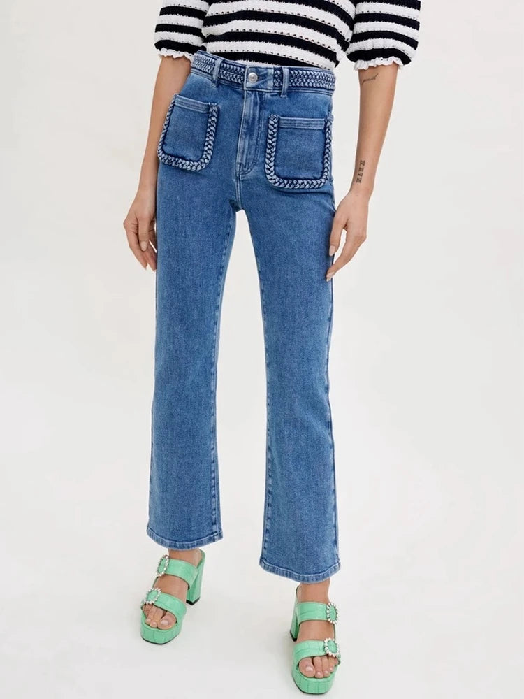 Frankie Jean Fashionable Raw Hem Bootcut Jeans