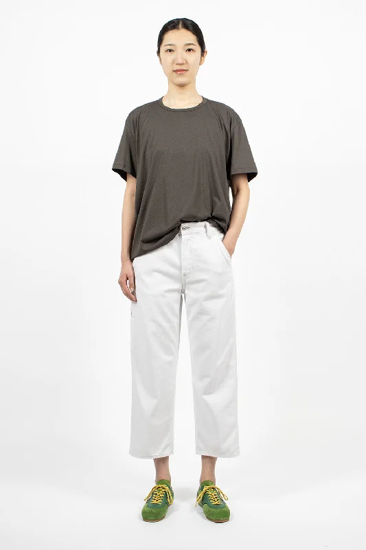 Painter Jean Chalk White Elegant Raw Hem Jeans