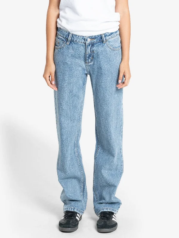 Saskia  Jean - Vintage Timeworn Blue Casual High-Waisted Bootcut Jeans