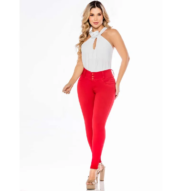 Skinny Red Jean for women - J8838R Comfortable Stretch Denim Jeans