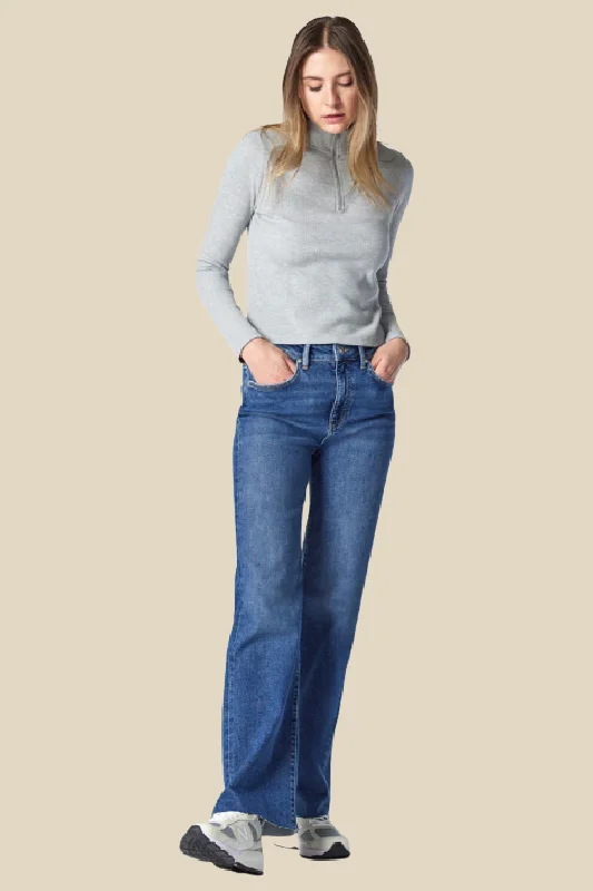 Victoria Wide-Leg Jean Comfortable Dark Wash Jeans