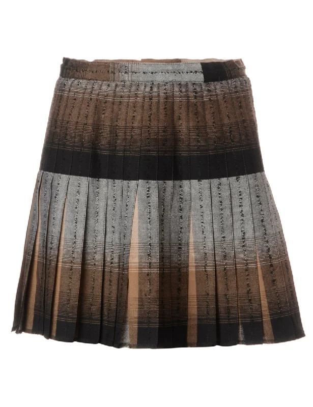 Label Alexa Pleated Mini Skirt leather skirt refined