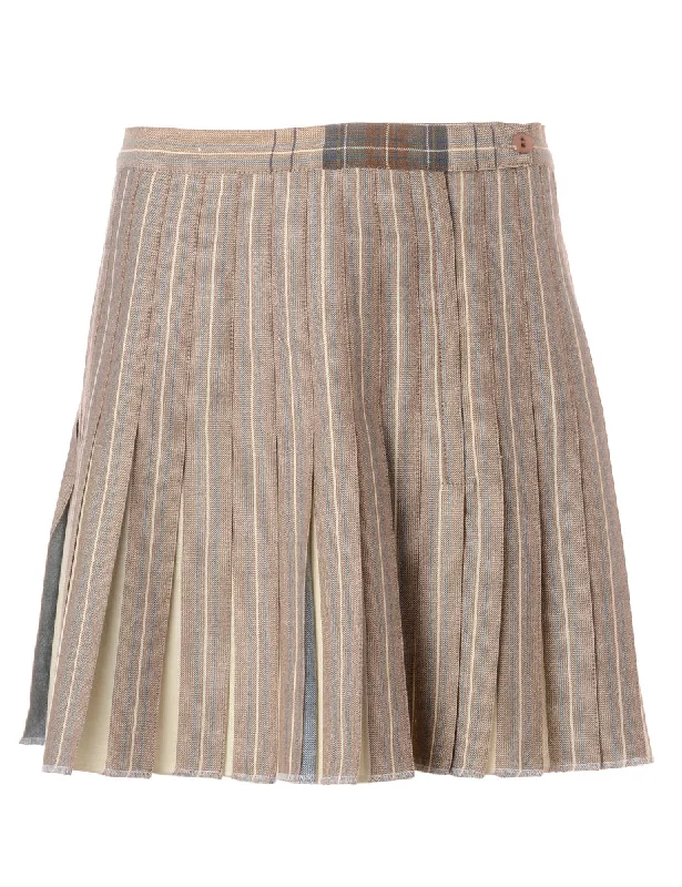 Label Alexa Pleated Mini Skirt silk skirt smooth