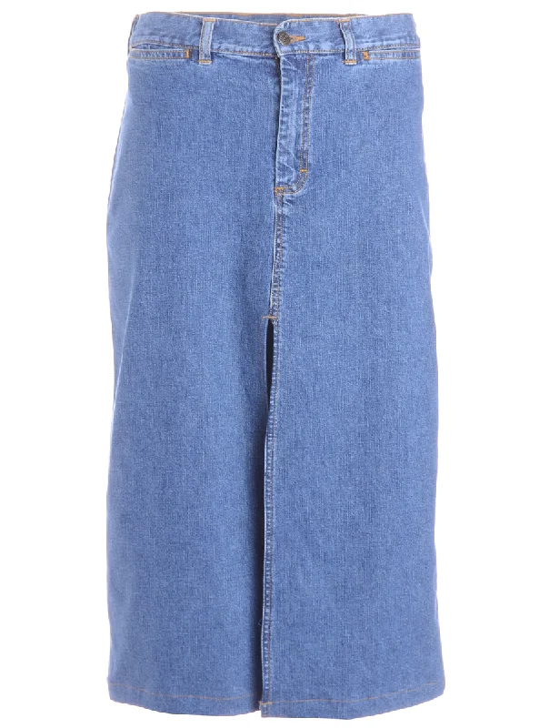 Label Cassy Long Denim Skirt cashmere skirt plush