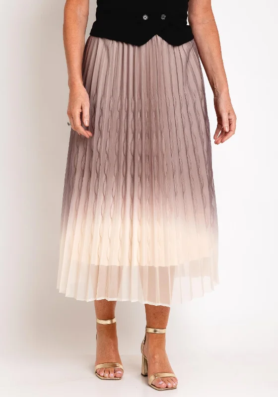 Serafina Collection Ombre Tulle Midi Skirt, Beige linen skirt relaxed