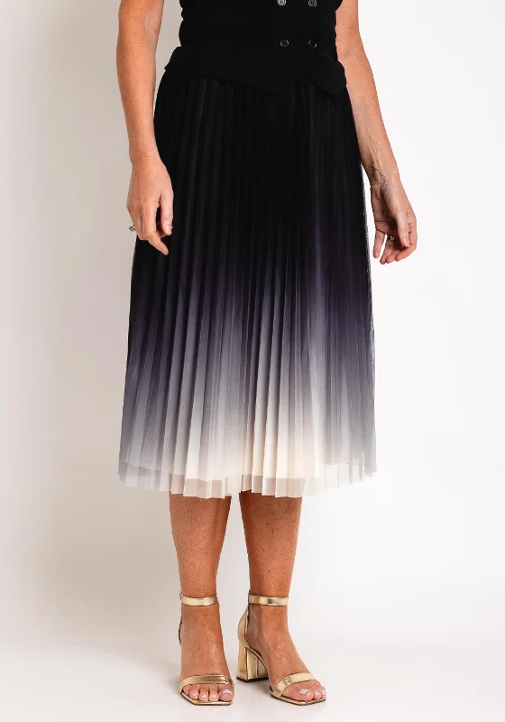 Serafina Collection Ombre Tulle Midi Skirt, Black lightweight skirt design