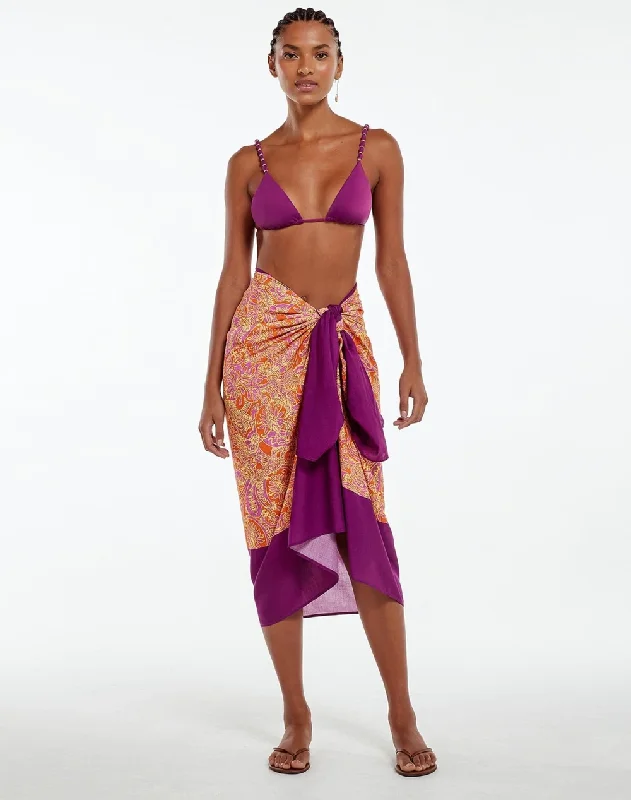 Magritte Printed Sarong elastic waist skirt