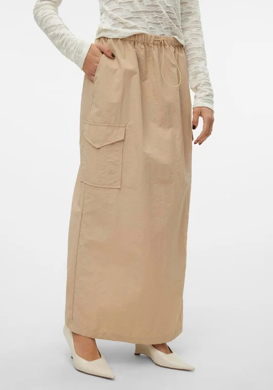 SOMETHINGNEW Alicia Parachute Maxi Skirt, Brazilian Sand velvet skirt rich