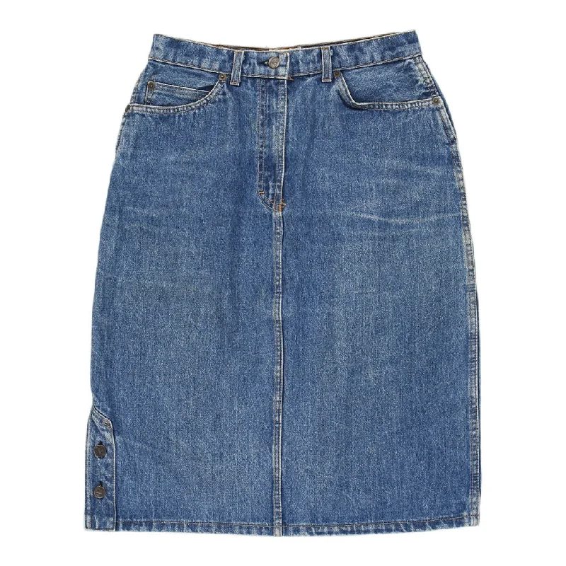 Valentino Denim Skirt - 30W UK 10 Blue Cotton linen skirt airy