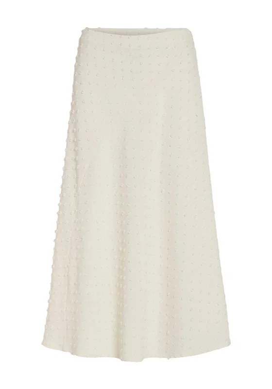 Vila Brietta Textured Midi Skirt, Birch chiffon skirt flowing