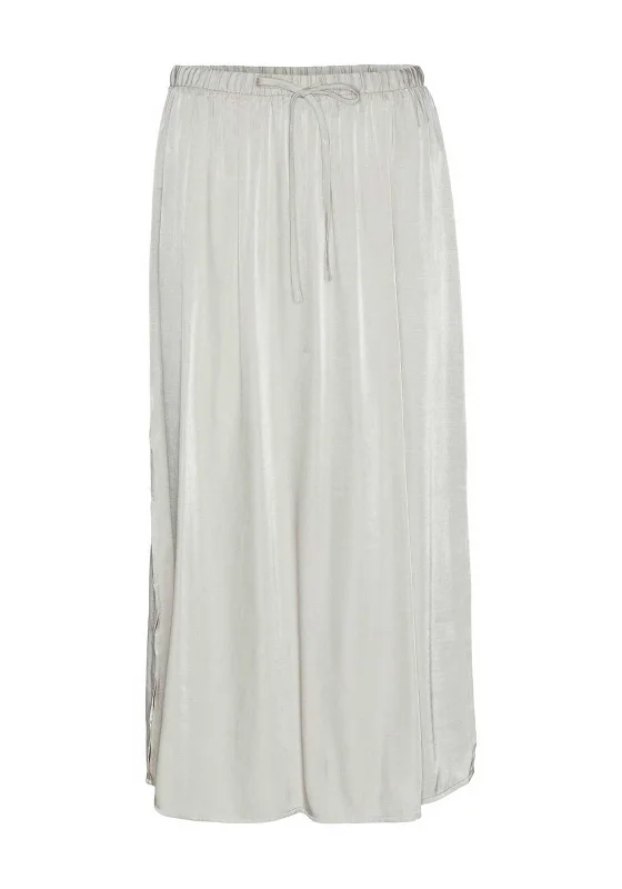 Vero Moda Ina Soft Shimmer Midi Skirt, Silver Lining denim skirt stylish